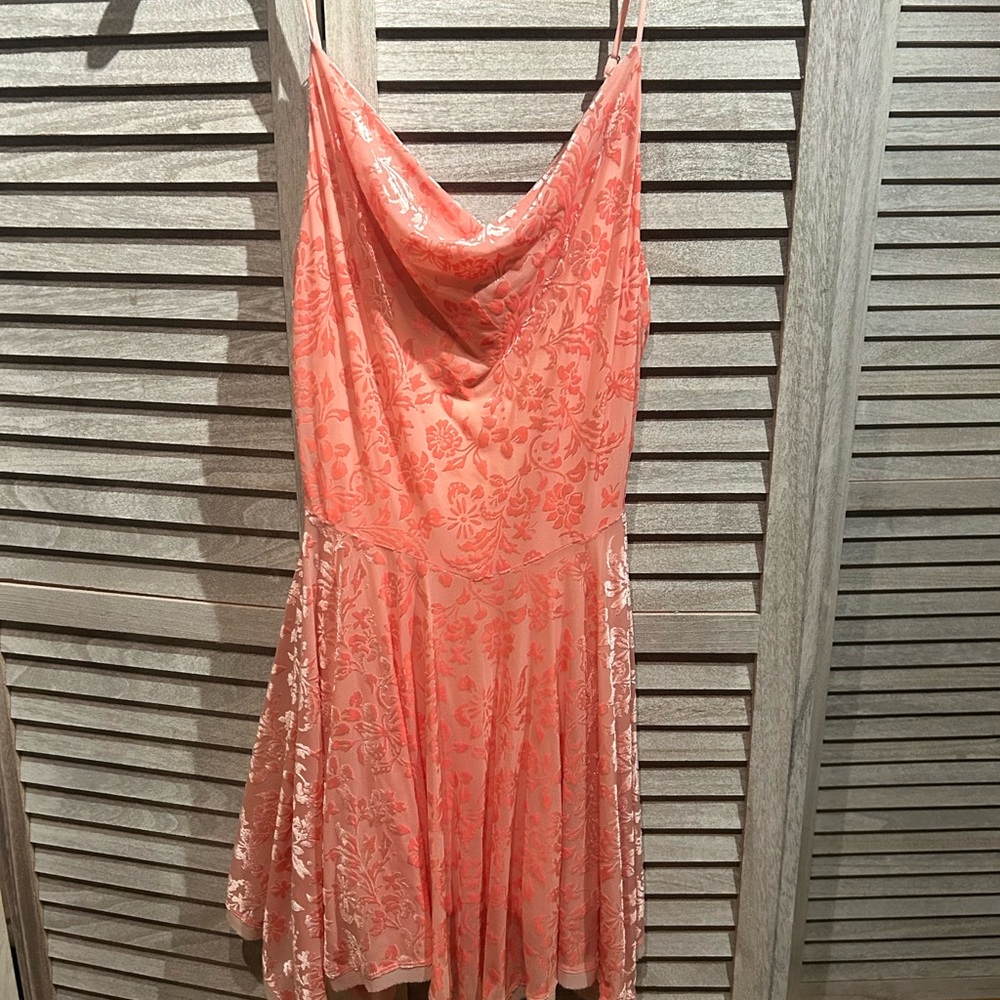 Free People Coral Floral Mini Dress